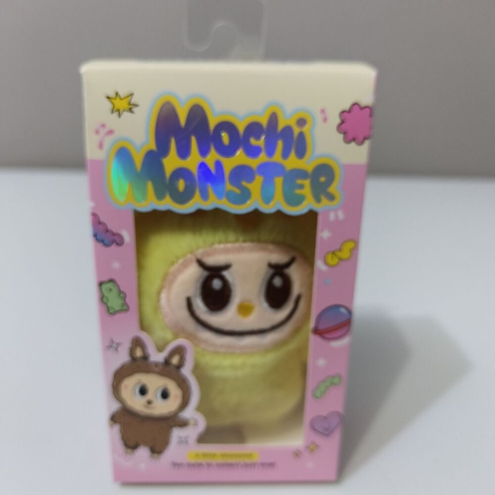 Mochi Monster Plush Charm- Style Kawaii Collectible Keychain- Light Yellow